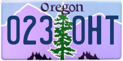 OR license plate 023OHT