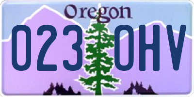 OR license plate 023OHV