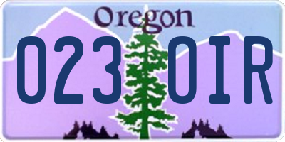 OR license plate 023OIR