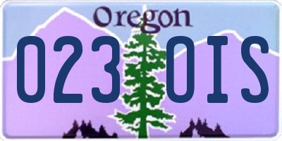 OR license plate 023OIS