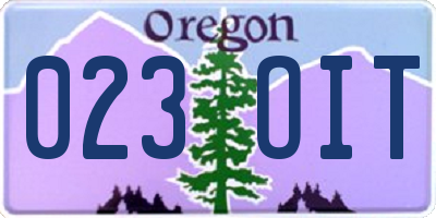 OR license plate 023OIT