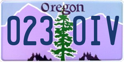 OR license plate 023OIV