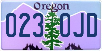 OR license plate 023OJD