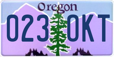 OR license plate 023OKT