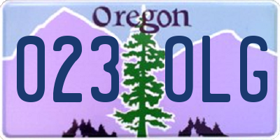 OR license plate 023OLG