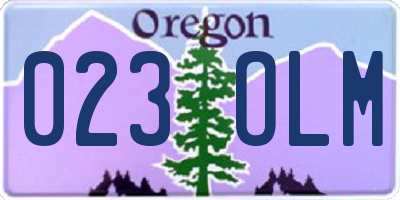 OR license plate 023OLM