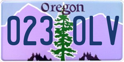 OR license plate 023OLV