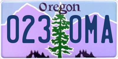 OR license plate 023OMA