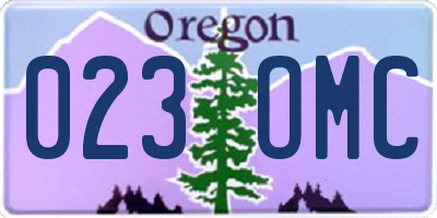 OR license plate 023OMC