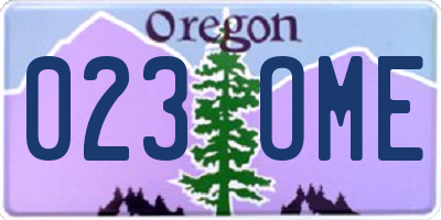 OR license plate 023OME