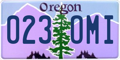 OR license plate 023OMI