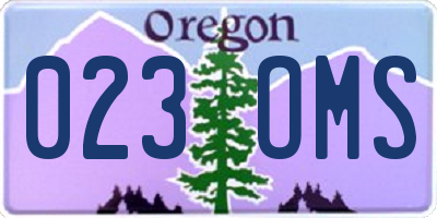 OR license plate 023OMS