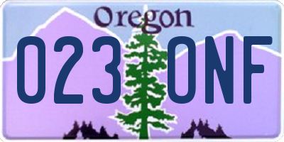OR license plate 023ONF