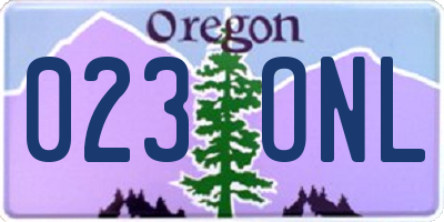 OR license plate 023ONL
