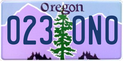 OR license plate 023ONO