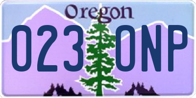 OR license plate 023ONP