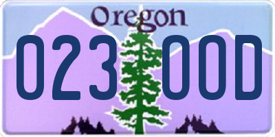 OR license plate 023OOD