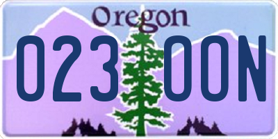 OR license plate 023OON
