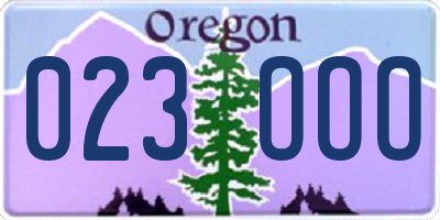 OR license plate 023OOO
