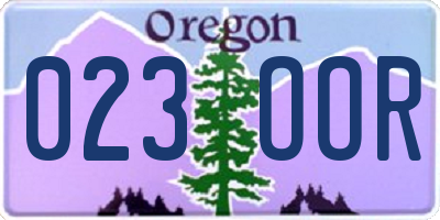 OR license plate 023OOR