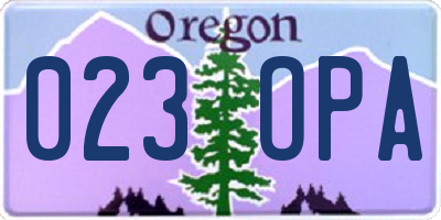 OR license plate 023OPA