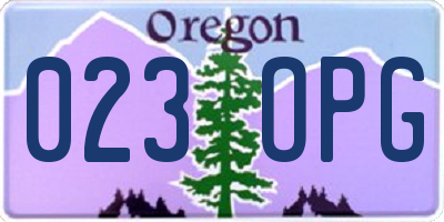 OR license plate 023OPG