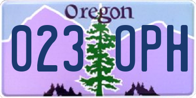 OR license plate 023OPH