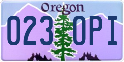 OR license plate 023OPI