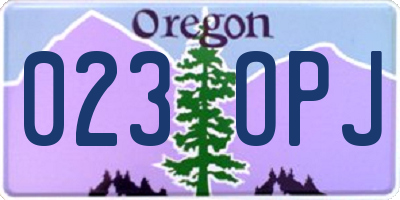 OR license plate 023OPJ