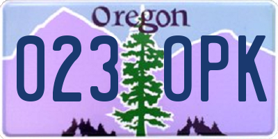 OR license plate 023OPK