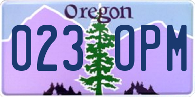 OR license plate 023OPM