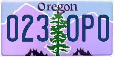 OR license plate 023OPO