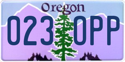 OR license plate 023OPP