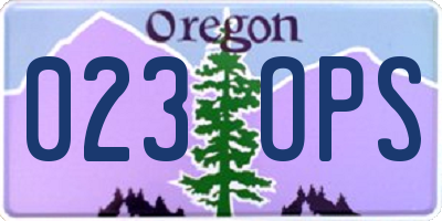 OR license plate 023OPS