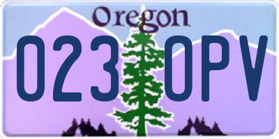 OR license plate 023OPV
