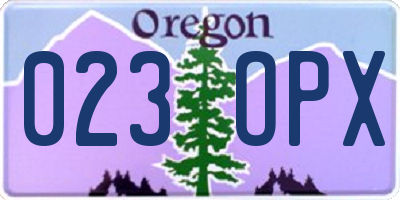 OR license plate 023OPX
