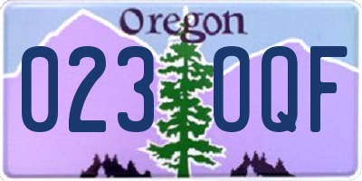 OR license plate 023OQF