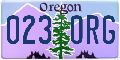 OR license plate 023ORG