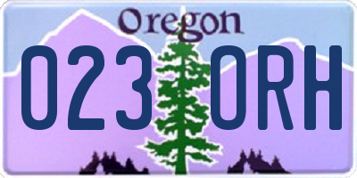 OR license plate 023ORH