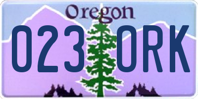 OR license plate 023ORK