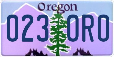 OR license plate 023ORO