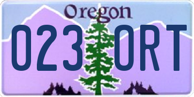 OR license plate 023ORT