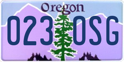 OR license plate 023OSG