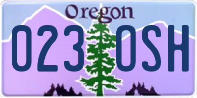 OR license plate 023OSH