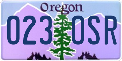 OR license plate 023OSR