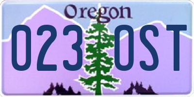 OR license plate 023OST