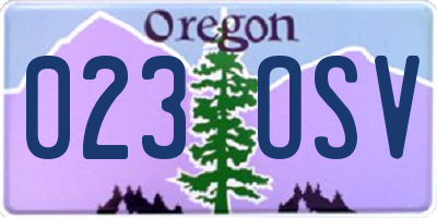 OR license plate 023OSV