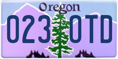 OR license plate 023OTD