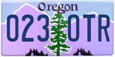OR license plate 023OTR