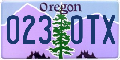 OR license plate 023OTX